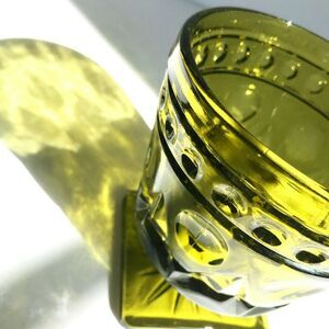 Vintage Park Lane Colony Avocado Green Indiana Glass Footed Dessert Goblet MCM